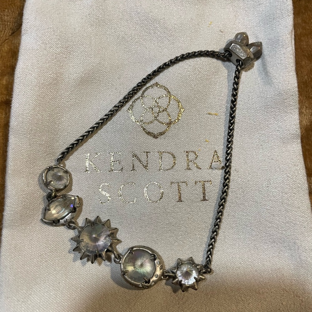 Kendra Scott Rare Janet Vintage Silver Iridescent Sunburst Bracelet